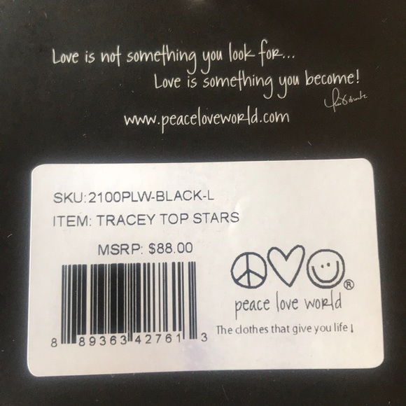 NWT Peace Love World Tracey Top Stars - Picture 6 of 7